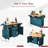 55.7 Inch Large Kitchen Island with 2 Drop Leaf, Rolling Cart on 5 Wheels with Power Outlet, Folding Storage Dining Table with Spice Rack and 3 Drawers, Green-1490160487