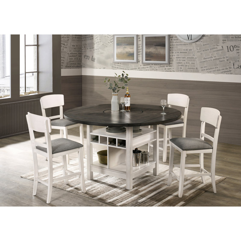 Tabouret de bar transitionnel 2 pièces, hauteur comptoir, gris craie, coussin de siège rembourré pour chaises de hauteur, revêtement gris, assise moderne