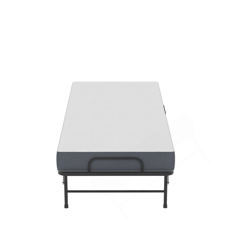 Lit pliant de 75 pouces avec matelas en mousse à mémoire de forme de 5 po, lit d'appoint escamotable peu encombrant, structure en métal robuste sur roulettes, lit simple portable pour adultes et invités