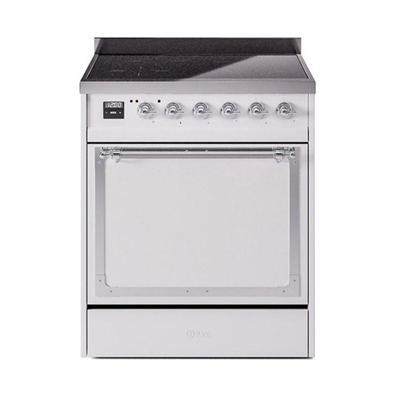 ILVE Nostalgie II Noblesse 30 in Induction Range, White/Chrome
