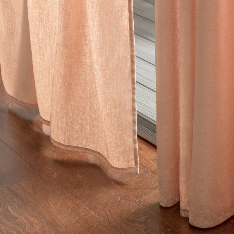 Moller Flax Textured Solid Semi-Sheer Rod Pocket Curtain Panels, 52"W x 63"L, Beige
