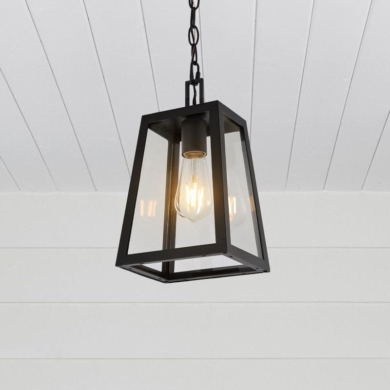 Luminaire suspendu d'extérieur 1 lumière noire / transparente Munajj