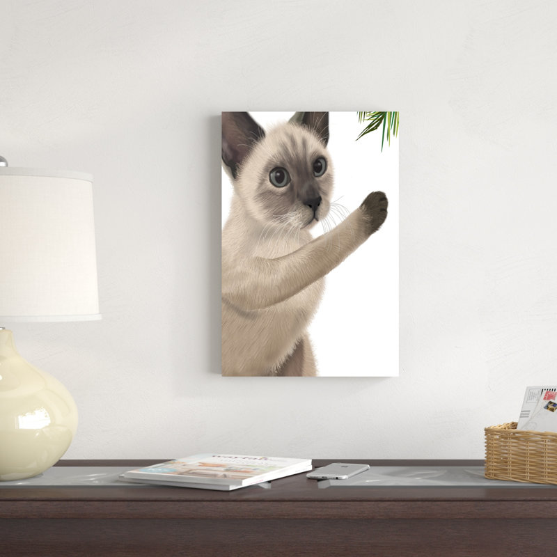 Chat siamois et babiole, H 18 po x l 12 po x P 1 po