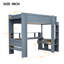 Lit mezzanine simple en bois avec bureau