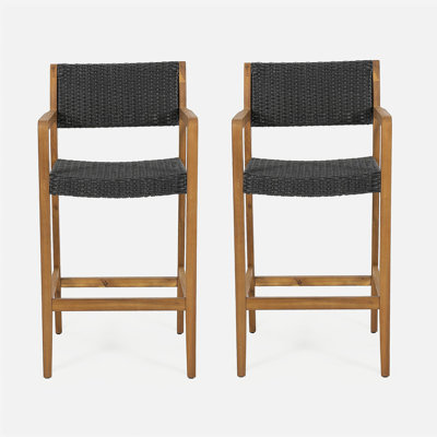 Tabouret en osier et bois Genesee