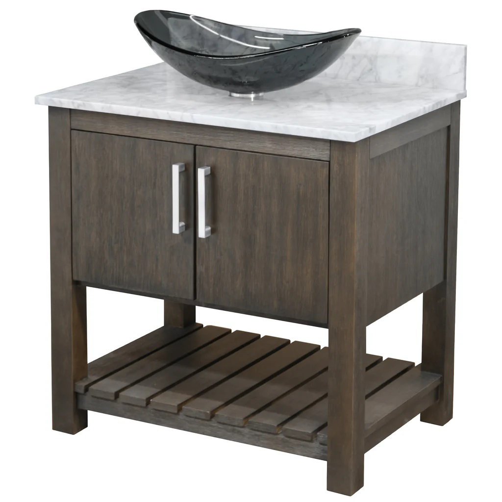 17 Stories 36-inch Bathroom Vanity with carrara marble top and sink ...