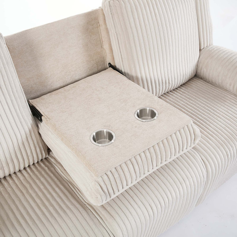 3 Seater Manual Reclining Sofa, Beige