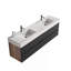 Meuble-lavabo mural 72 po (36 po * 2) avec lavabo à quartz et tiroirs, KD-283688552-283688556-283688557