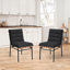 Ensemble de 2 chaises de salle à manger en tissu noir avec pieds en fer noir