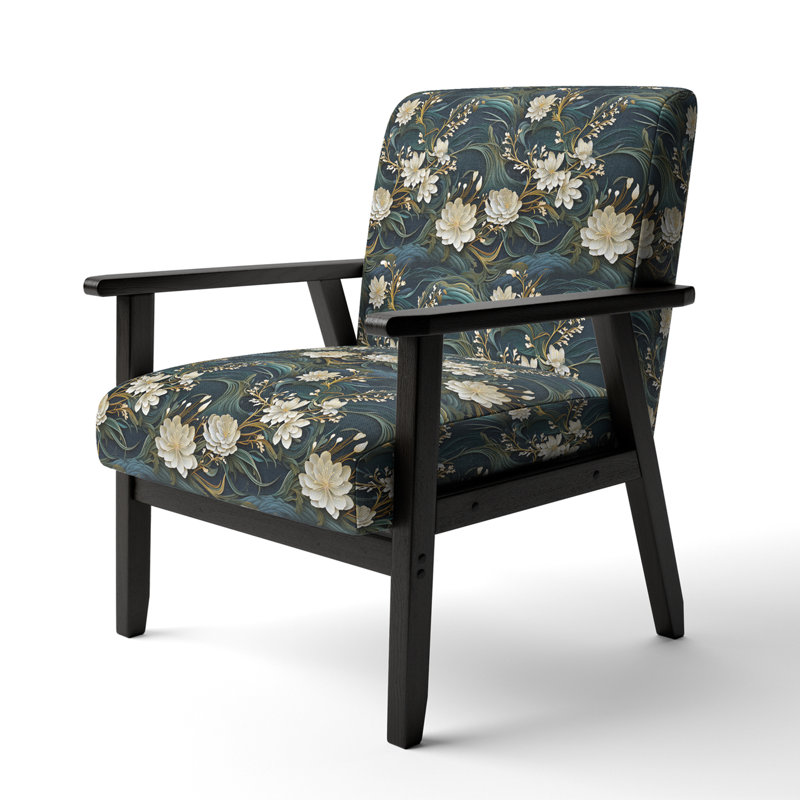 Chaise d'appoint florale Cobalt, Gracieuse essence florale de zen