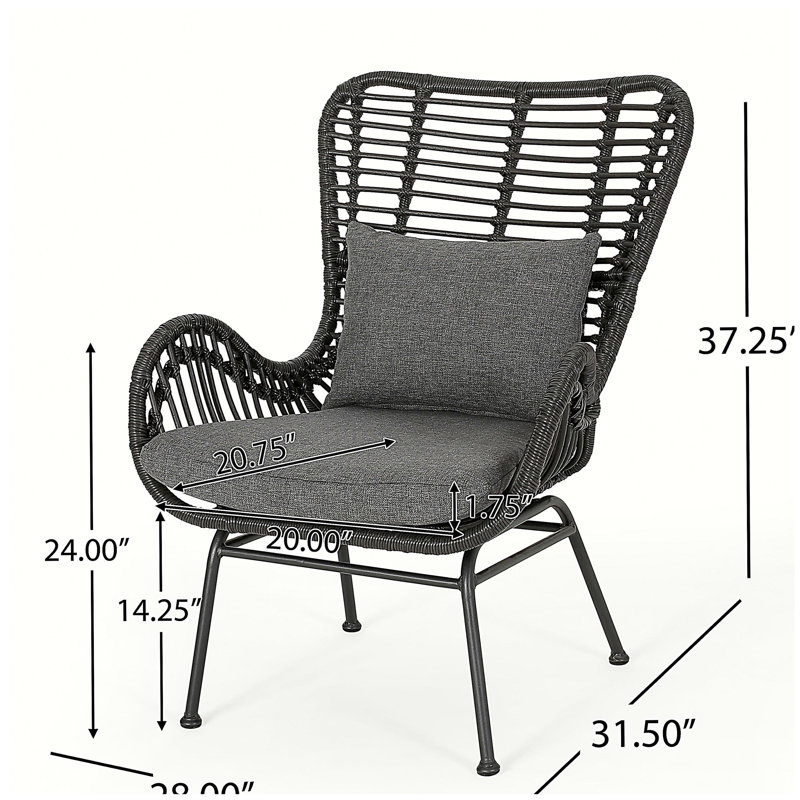 Accessoire de salon à la mode, chaise décorative de base, Gris, Noir