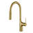 SUMERAIN Kitchen Sink Faucet with Dual Mode Sprayer, Single Hole Pull-Out Kitchen Faucet Stainless Steel Brushed Gold-114114617