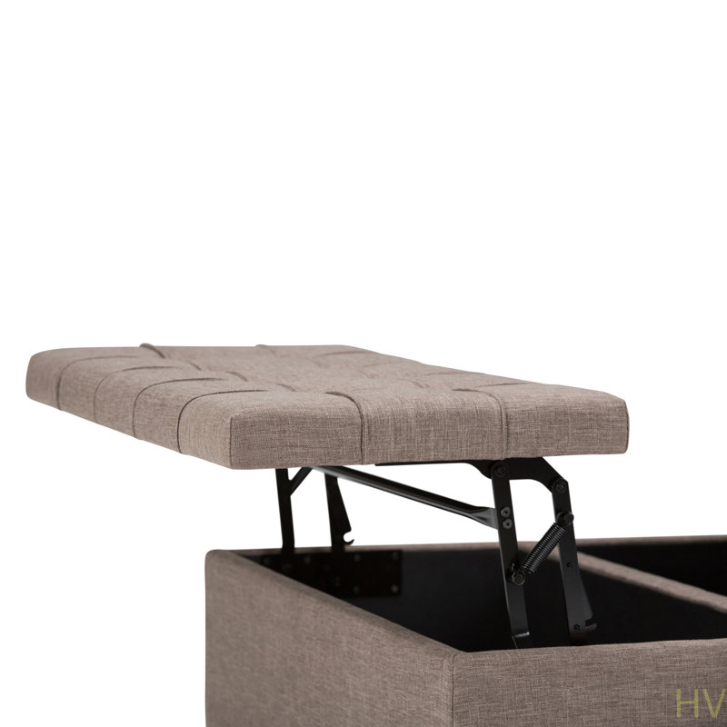Harrison - Repose-pieds de table avec rangement pour la chambre à coucher, le salon et le vestibule, Gris