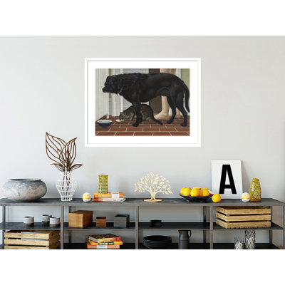 Dog and Cat by Alex Colville -Framed Giclee Print