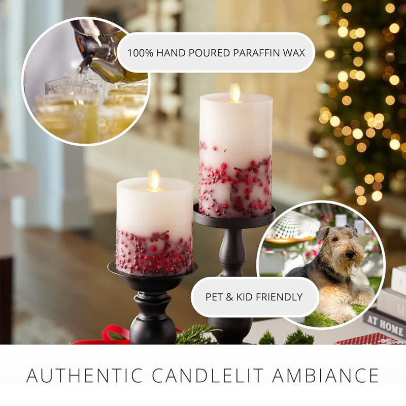 Flameless Pillar Candle with Plastic Holder