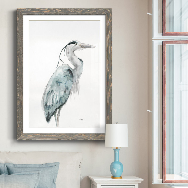 Heron I - reproduction de cadre photo sur papier, H 31,5 po x l 23,5 po x P 1,5 po, gris