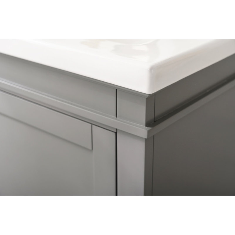 Arzola 24'' Single Bathroom Vanity with Ceramic Top, Gray