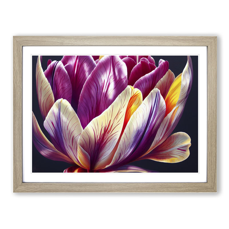 Beaming Flower - Framed Print, Oak