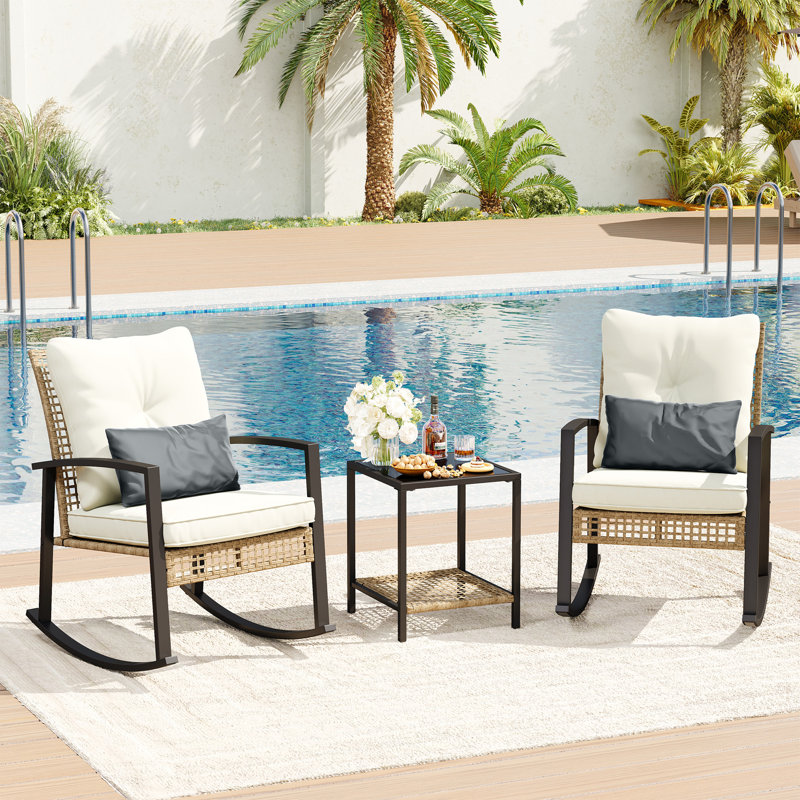 Ensemble bistro pour 2 personnes avec coussins et table basse