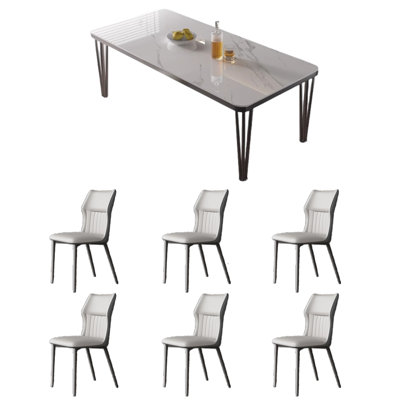 High-end simple modern dining table and chairs