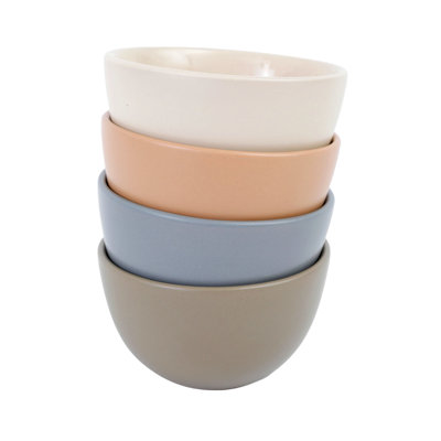 Gibson Home 4 Piece 4" Stoneware Bowl Set in Assorted Colors