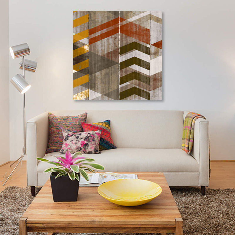 «Chevron Serenade II», impression sur toile, H 18 po x l 18 po x P 1,5 po, Toile tendue, Pas de tapis