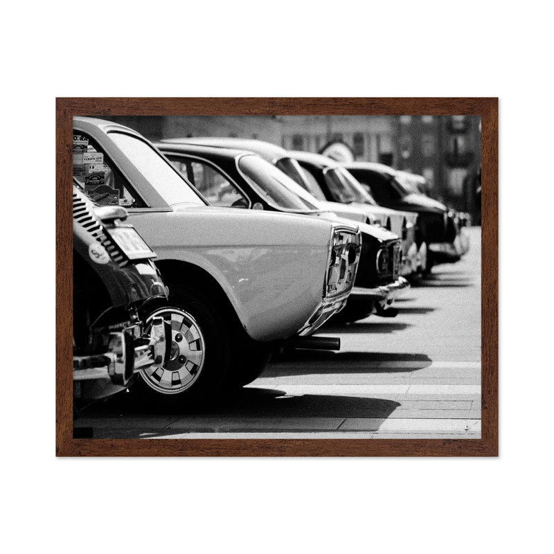 Parked Classic Cars, Affiche, Encadrement brun, H 11 po x l 14 po