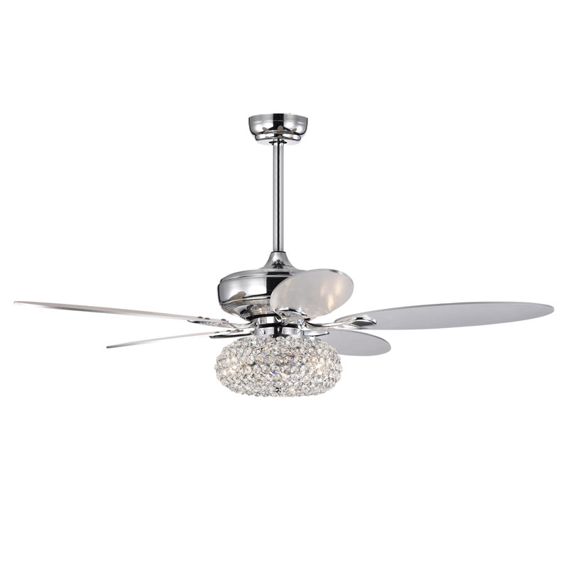 Ventilateur de plafond standard à DEL à 5 pales de 52 po avec télécommande et ensemble d'éclairage Dirtje inclus