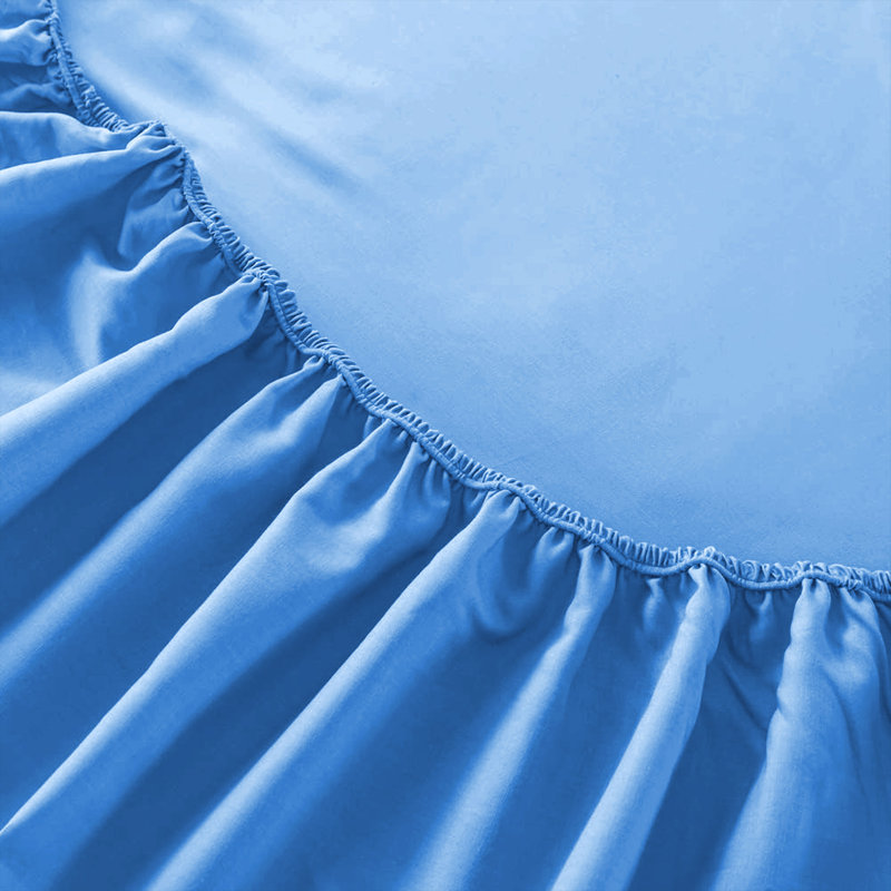 Mieasha Microfiber Plain Weave Fitted Sheet, Super King (6'), Sky Blue