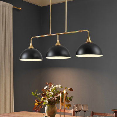 Luminaire suspendu pour îlot de cuisine à 3 lumières à intensité variable Dome
