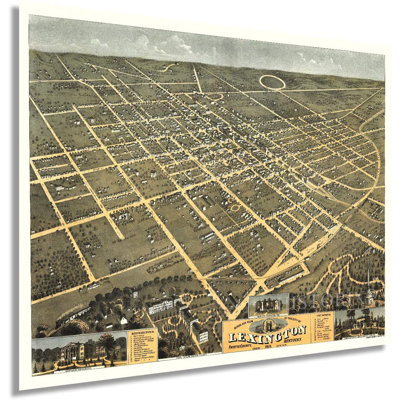 Vintage 1871 Lexington KY Map Poster