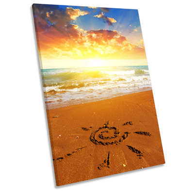 Beach Sunset Sun Sand - Wrapped Canvas Print