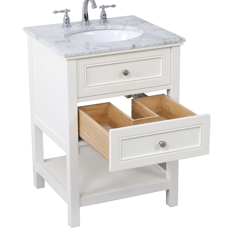 Ensemble de meuble-lavabo simple 24 po Bonsai, Blanc