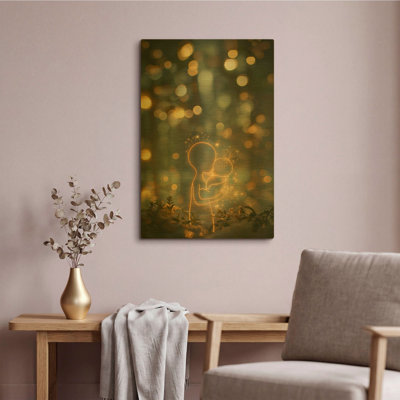 'Newborn Baby' By r3darch0n Gold Metal Wall Art, 16" x 24"