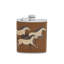 Running Horses Leather Hip Flask-415454608