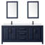 Ensemble de meuble-lavabo double 80 po avec dessus en quartz et miroir Daria-100481391-100501997-100481393