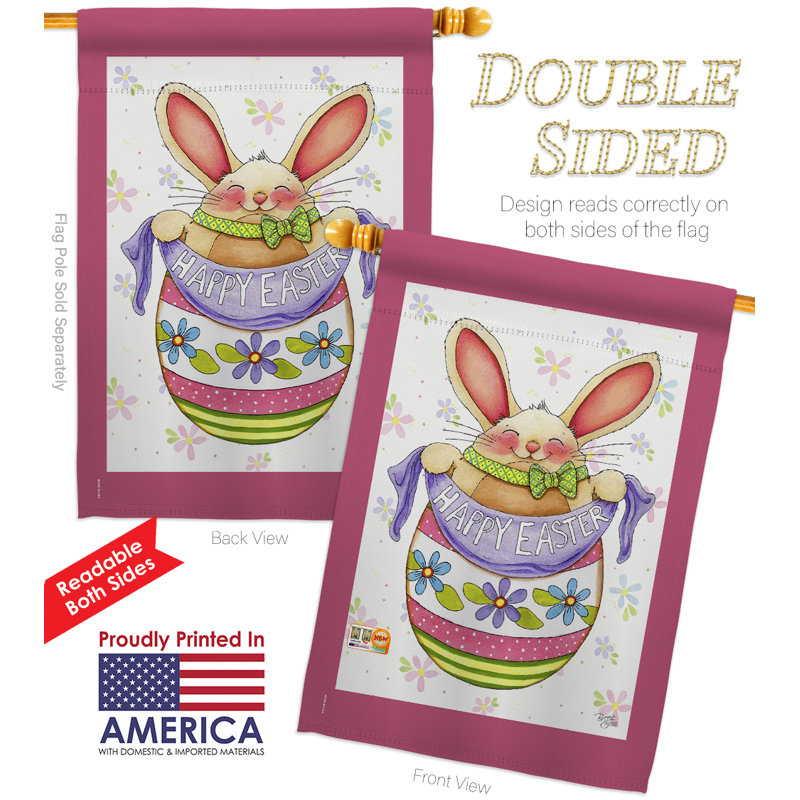 Ensemble de drapeau à 2 faces 40 "x 28" Egg Bunny