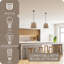 Luminaire suspendu chic moderne 15 po + cadre en rotin, finition noire