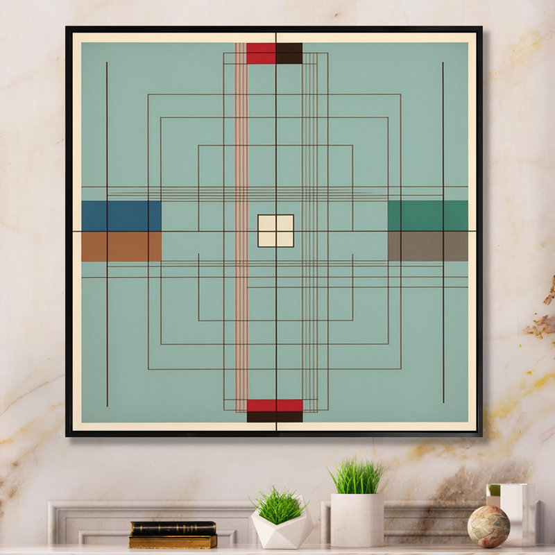 Impression sur toile sur cadre rétro Mid-Century, Noir, L 16 po x H 16 po