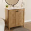 Armoire de plancher pliante en chêne doré 30 pouces avec évier en céramique - Installation brevetée en 1 minute, peu encombrante et facile à assembler, style américain-232438366