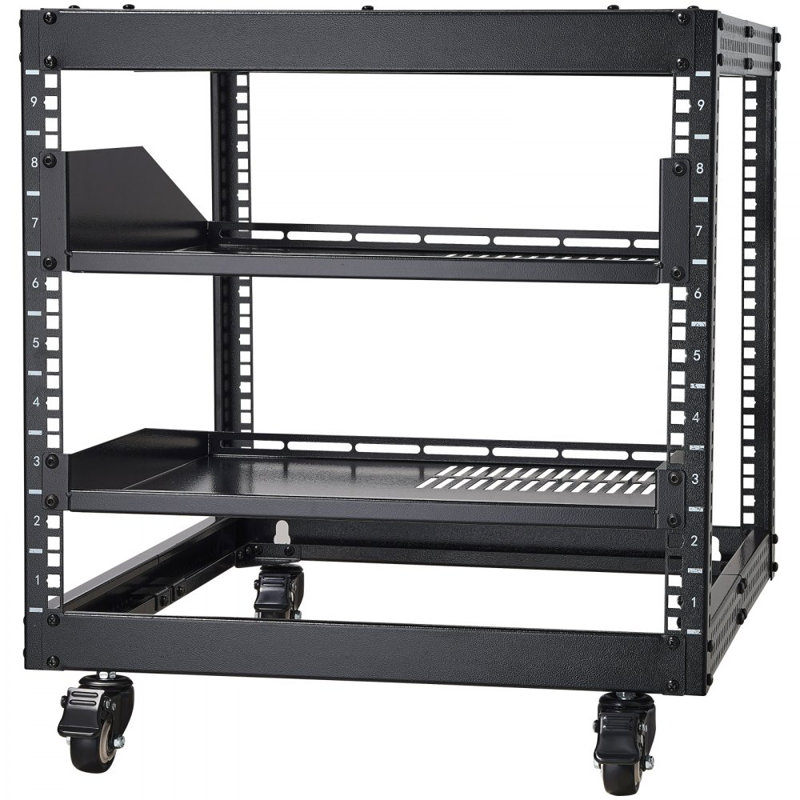 9U 4 Post Open Frame Server Rack Network Enclosure 23''-40'' Adjustable