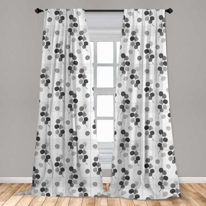 Floral Semi-Sheer Rod Pocket Curtain Panels, 28" x 95"
