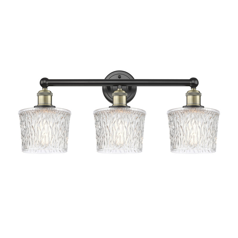 Éclairage pour meuble-lavabo de salle de bain 3 lumières 24,5 pouces Pascaline, Laiton antique noir