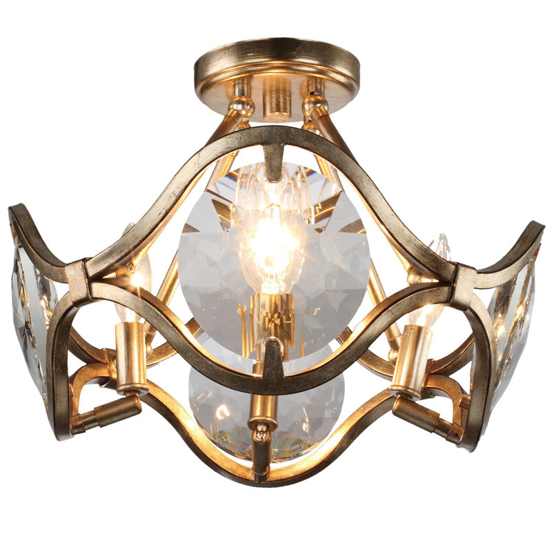 Geil 4 - Light 16" Chandelier Style Geometric Semi Flush Mount