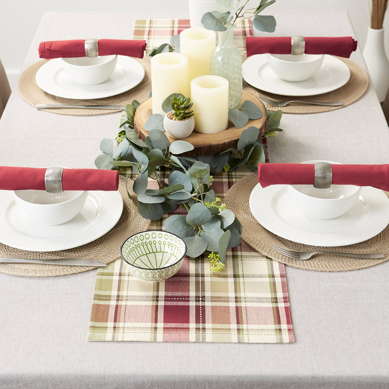 Mangino Homespun Plaid Table Runner, 36" L x 13" W