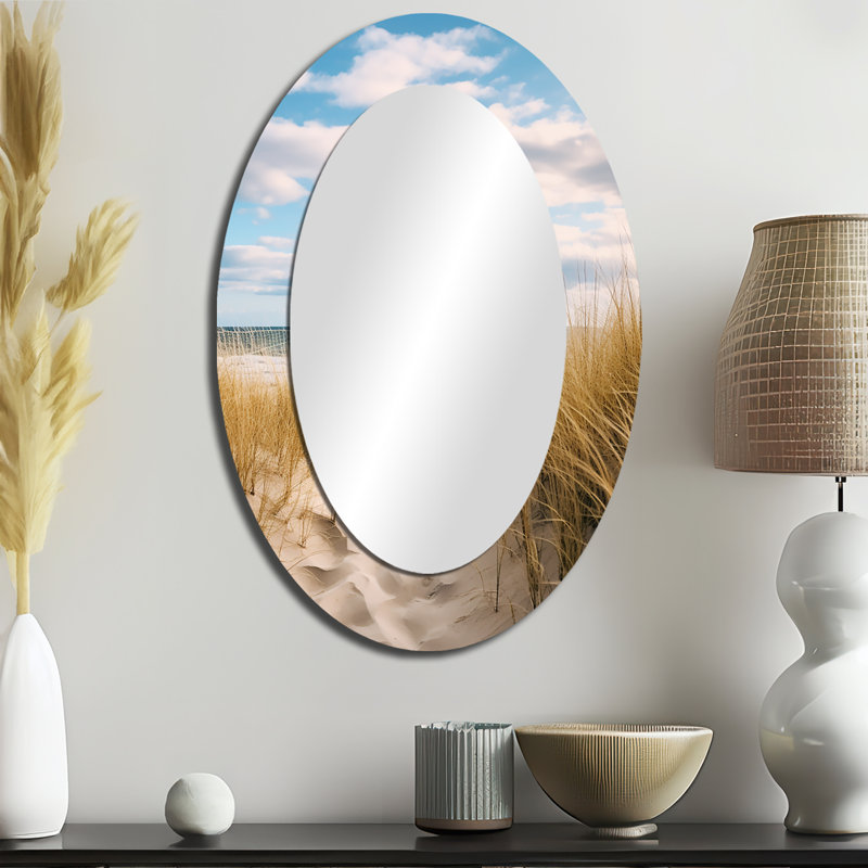 Miroir mural ovale Path To The Beach, 36 po x 24 po