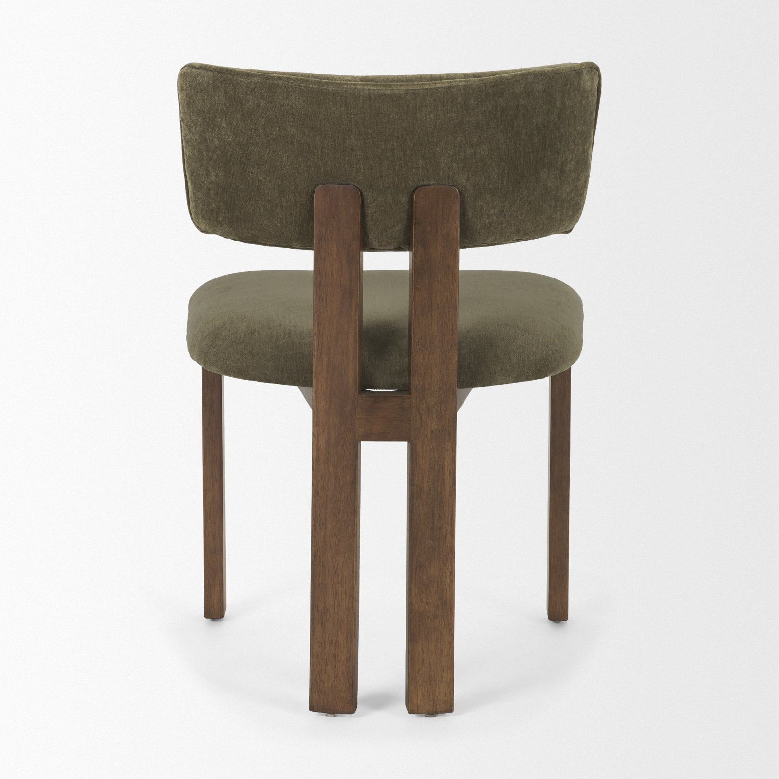 Zira Dining Chair, Olive, Dark Brown