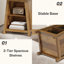 Table de bout rustique à 3 niveaux avec rangement - Finition bois rétro
