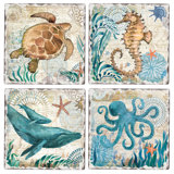 Stoneware Square 4 Piece Coaster Set
