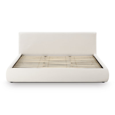  Cream Upcycled Linen King Bed